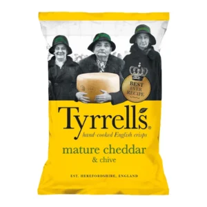 Tyrrells Mature Cheddar   Chive Potato Chips 150g