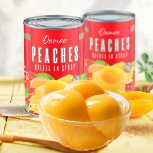 1Carton x 12Tins Domee Peaches Halves in Syrup 820g