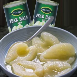 1Carton x 12Tins Domee Pear Halves in Syrup 820g