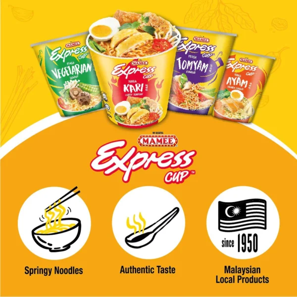 Mamee Express Cup tant Noodle    4 Flavours